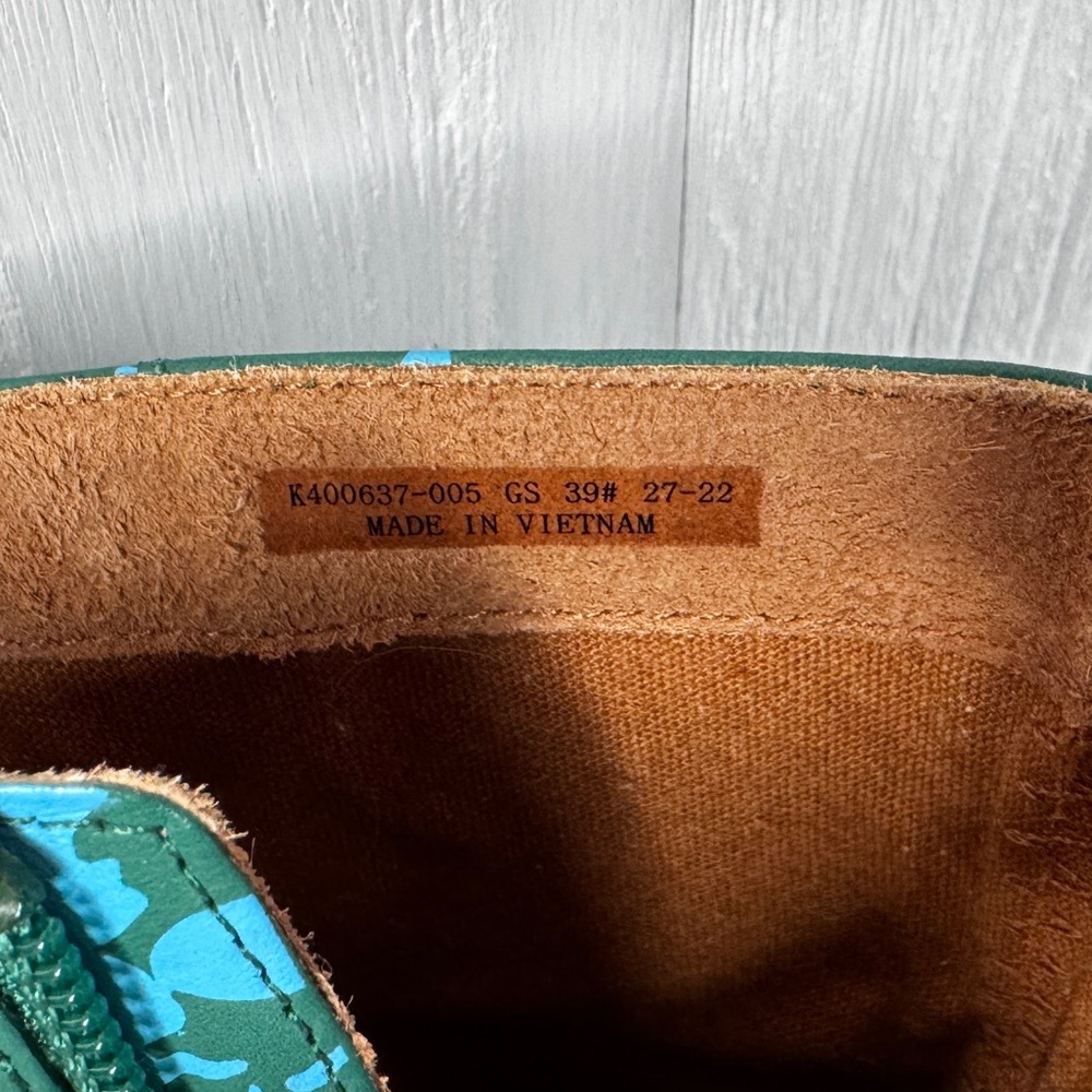 CAMPER Kiara Green and blue printed leather ankle boots - Picture 9 of 12